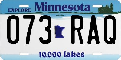 MN license plate 073RAQ