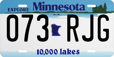 MN license plate 073RJG
