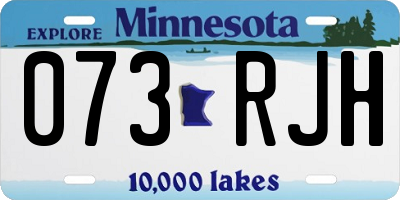 MN license plate 073RJH