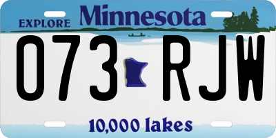 MN license plate 073RJW