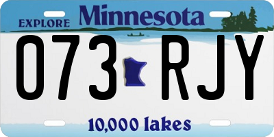 MN license plate 073RJY