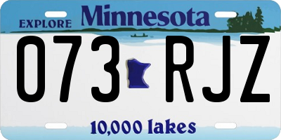 MN license plate 073RJZ