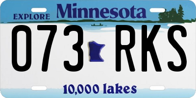 MN license plate 073RKS