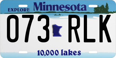 MN license plate 073RLK