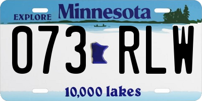 MN license plate 073RLW