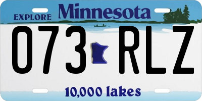 MN license plate 073RLZ