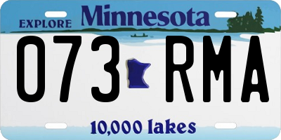 MN license plate 073RMA
