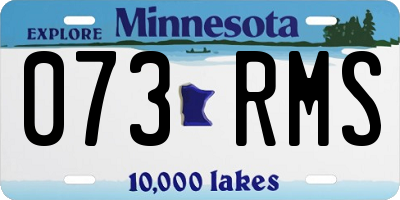 MN license plate 073RMS