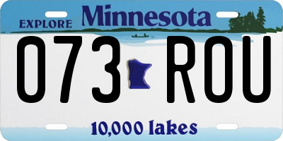 MN license plate 073ROU