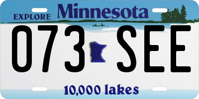 MN license plate 073SEE