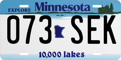 MN license plate 073SEK