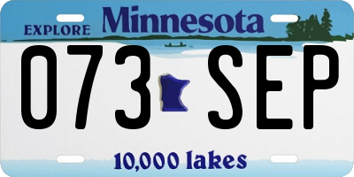 MN license plate 073SEP
