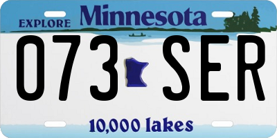 MN license plate 073SER