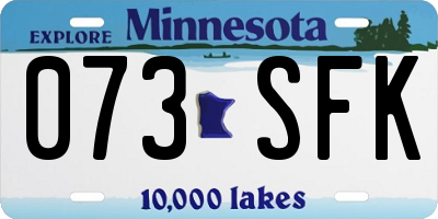 MN license plate 073SFK