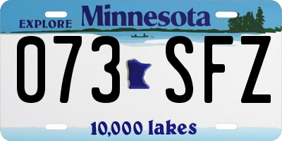 MN license plate 073SFZ