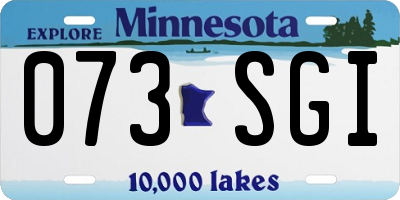 MN license plate 073SGI