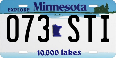 MN license plate 073STI