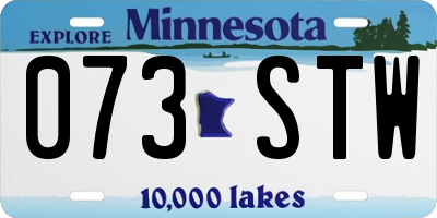 MN license plate 073STW