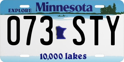 MN license plate 073STY