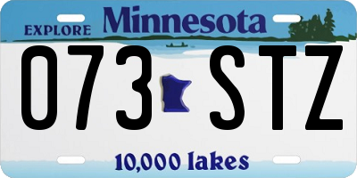 MN license plate 073STZ