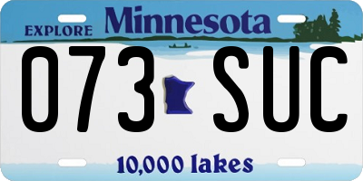 MN license plate 073SUC