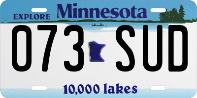 MN license plate 073SUD