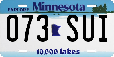 MN license plate 073SUI