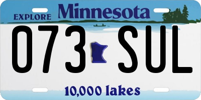 MN license plate 073SUL