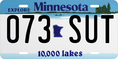 MN license plate 073SUT