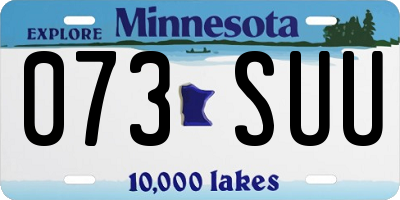 MN license plate 073SUU