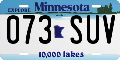 MN license plate 073SUV