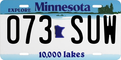 MN license plate 073SUW