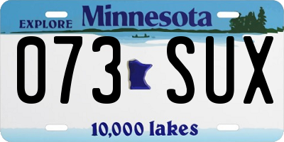 MN license plate 073SUX