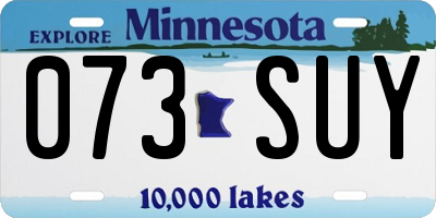MN license plate 073SUY