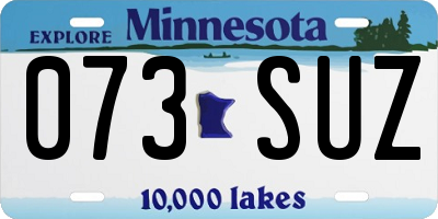MN license plate 073SUZ