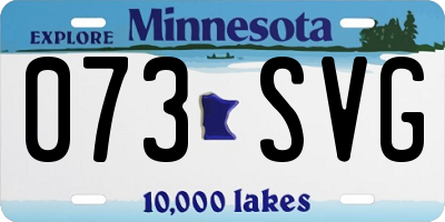 MN license plate 073SVG