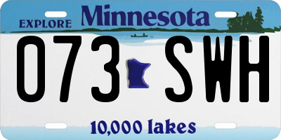 MN license plate 073SWH
