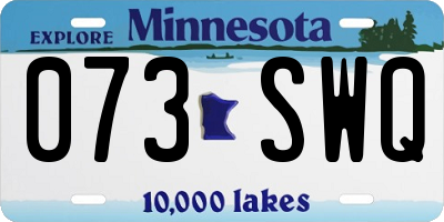 MN license plate 073SWQ