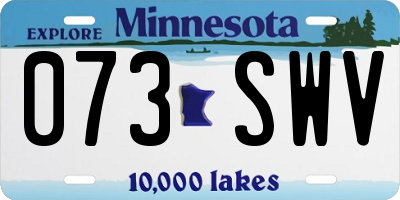 MN license plate 073SWV