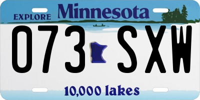 MN license plate 073SXW