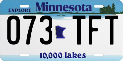 MN license plate 073TFT