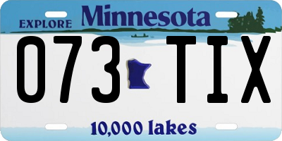 MN license plate 073TIX