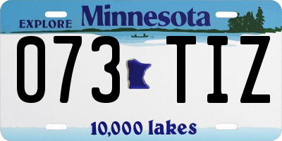 MN license plate 073TIZ