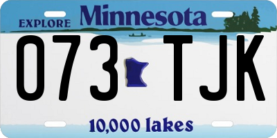 MN license plate 073TJK