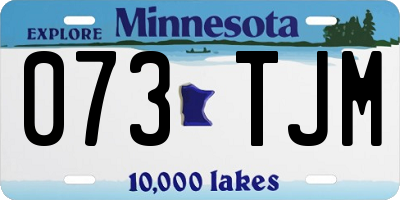 MN license plate 073TJM