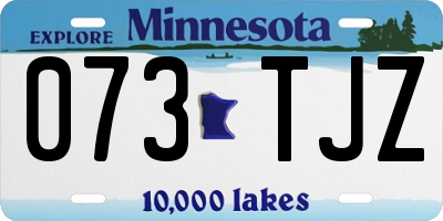 MN license plate 073TJZ