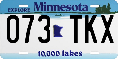 MN license plate 073TKX