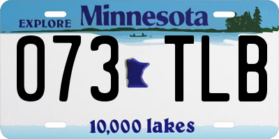 MN license plate 073TLB