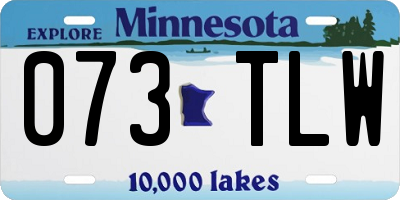 MN license plate 073TLW