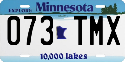 MN license plate 073TMX